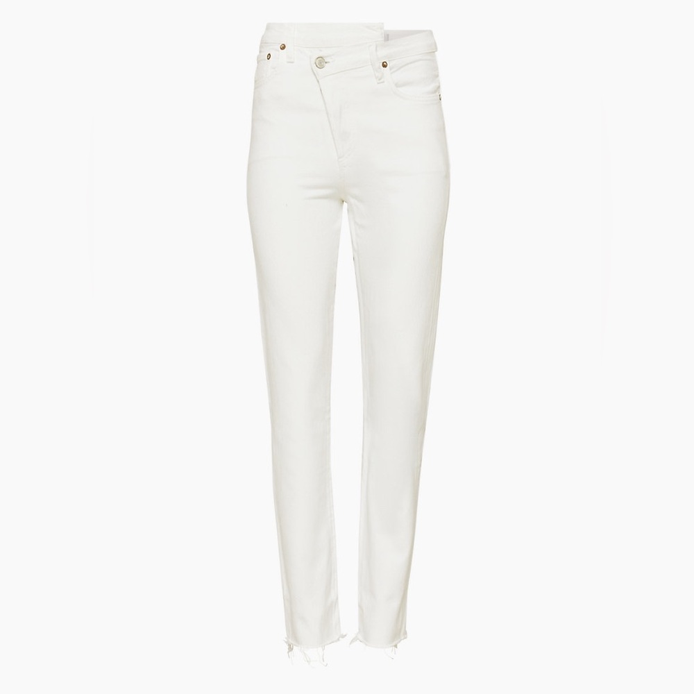 Agolde Criss Cross Straight Leg White Jeans